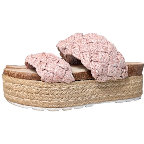 | Madden Girl | Pink Braided Platform Espadrille Sandals - 6.5 - Picture 4 of 8